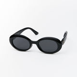 Abbie Oval Sunglasses Black/Smoke Lens