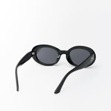 Abbie Oval Sunglasses Black/Smoke Lens