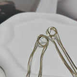 Gold Circle Long Tassel Earrings