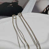 Gold Circle Long Tassel Earrings