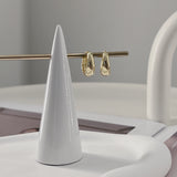 Gold Mini Hoop Dome Earrings