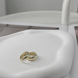 Gold Mini Hoop Dome Earrings