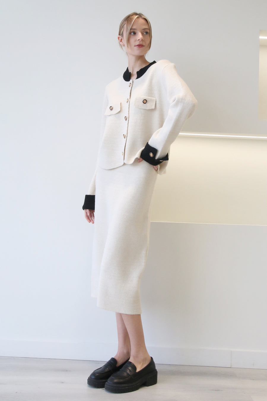 Vintage Jacket and Skirt Set White