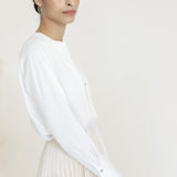 Collarless Front Button Blouse