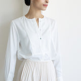 Collarless Front Button Blouse