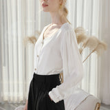 Feminine Blouse White With Pearl Detail
