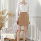 Feminine Blouse White With Pearl Detail