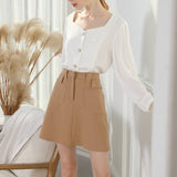 Feminine Blouse White With Pearl Detail