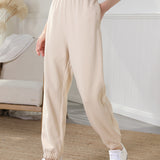 High Waisted Sweatpants Creamy Beige