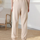 High Waisted Sweatpants Creamy Beige