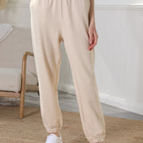 High Waisted Sweatpants Creamy Beige