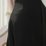 Super High Waisted Cropped Pants Black