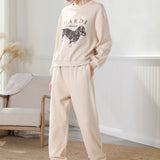 Weiner Dog Sweatshirt Creamy Beige