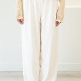Wide Leg Drawstring Trousers White