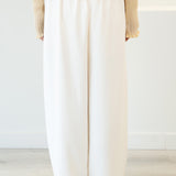 Wide Leg Drawstring Trousers White