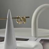 Gold Melted Look Mini Hoops