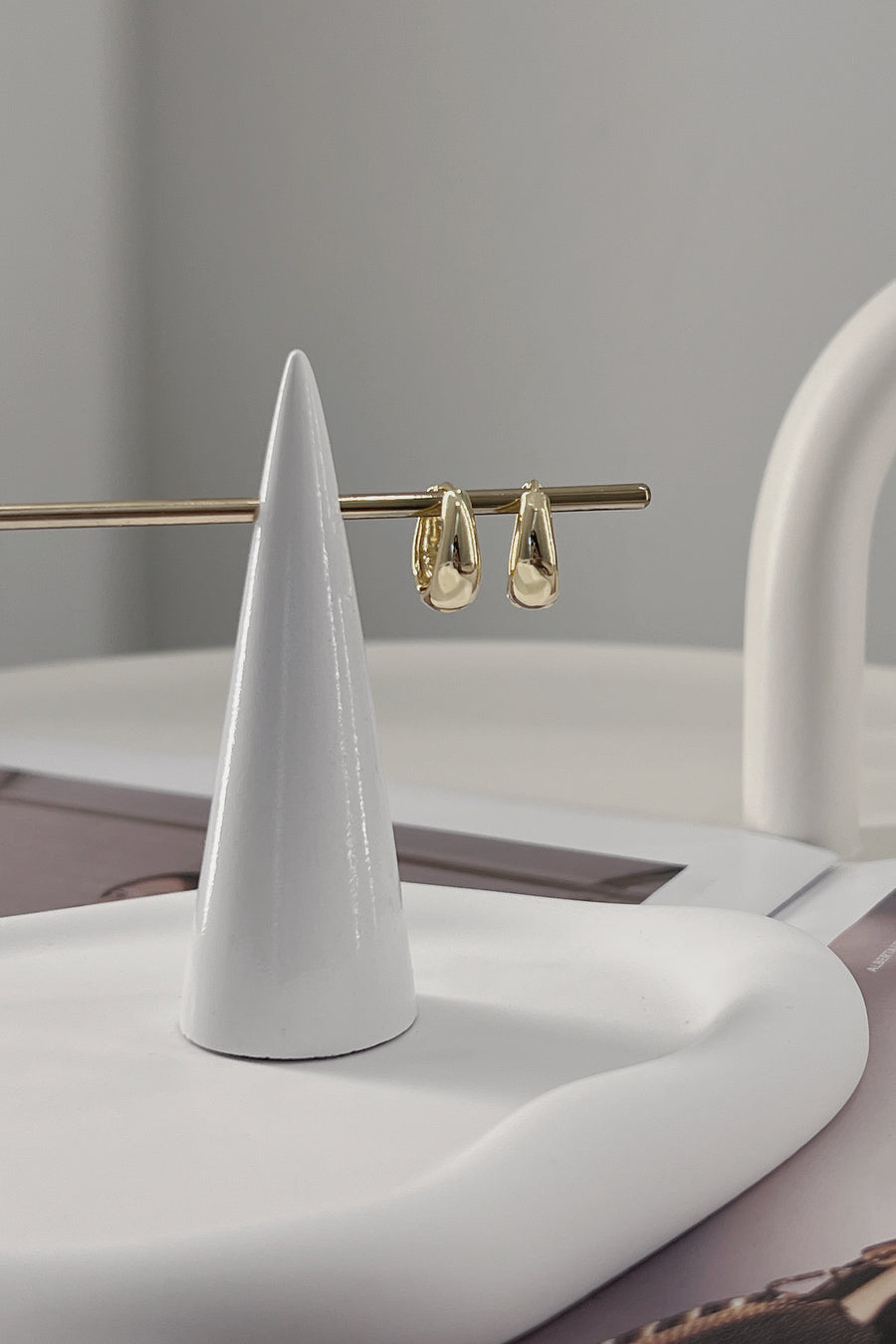 Gold Mini Hoop Dome Earrings