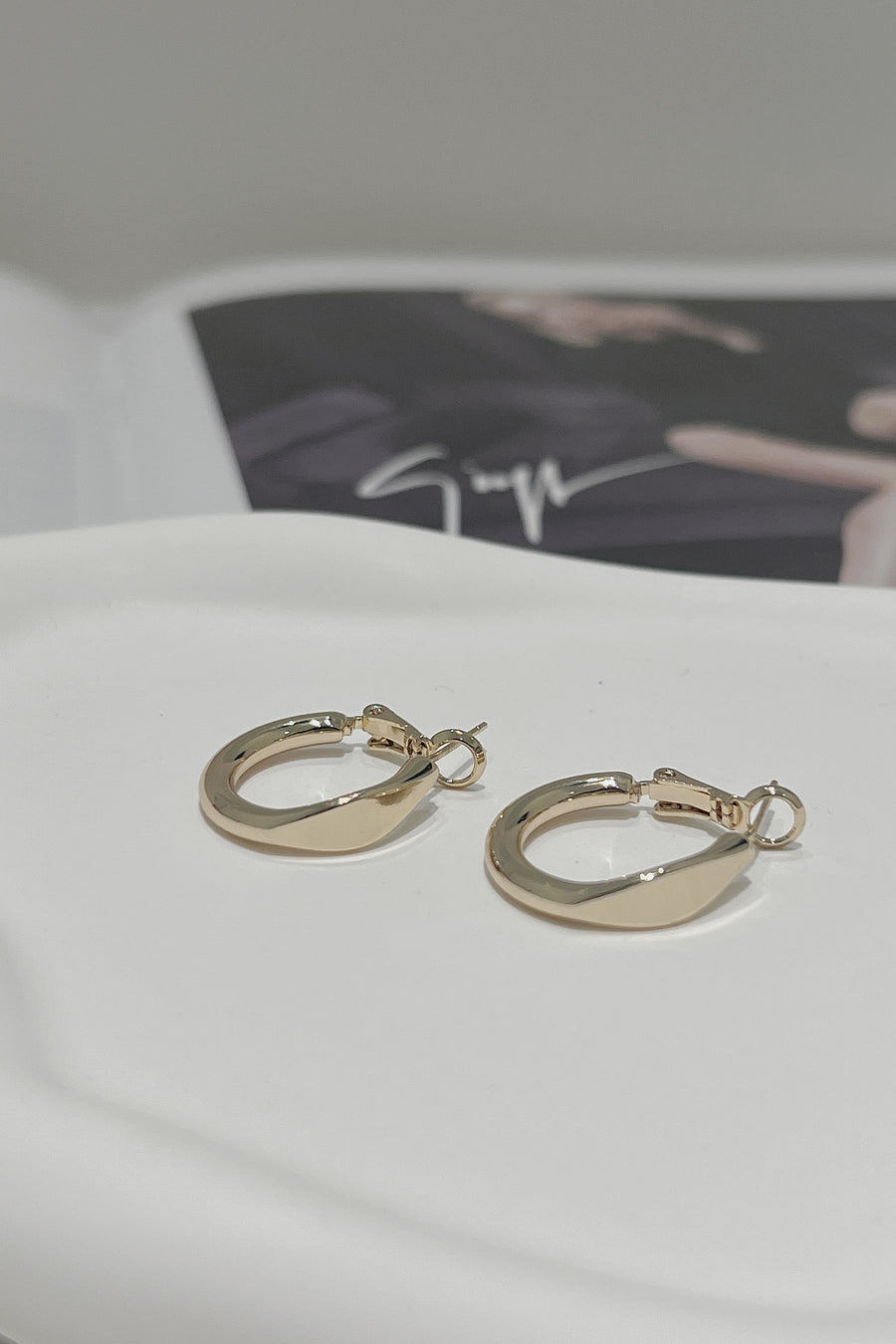 Gold Small Hoop Minimalist Earrings