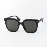 Hailey Large Rounded Sunglasses Black/Smoke Lens