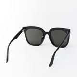 Hailey Large Rounded Sunglasses Black/Smoke Lens