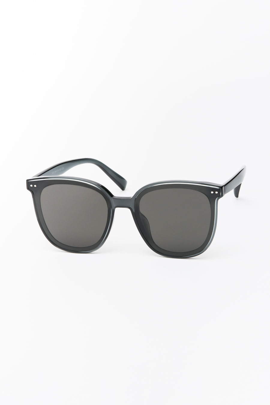 Hailey Large Rounded Sunglasses Transparent Grey/Smoke Lens