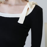 Bow Tie Knit Black and White